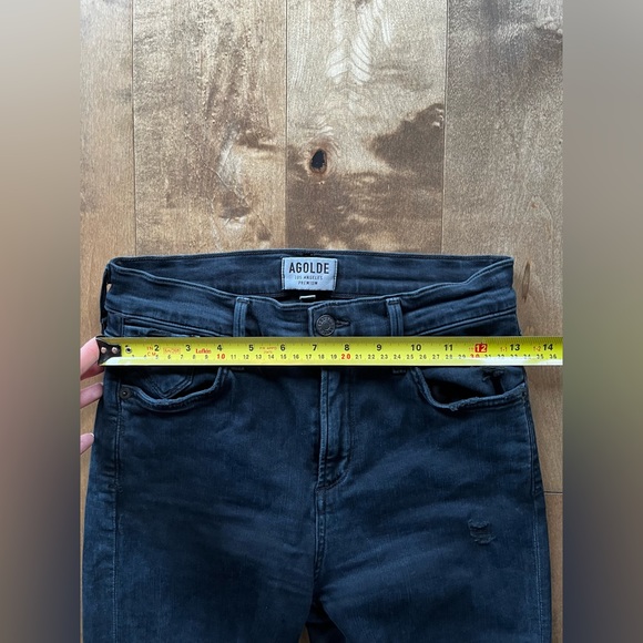 AGOLDE Sophie High Waist Distressed Skinny Jean Black - Picture 4 of 7